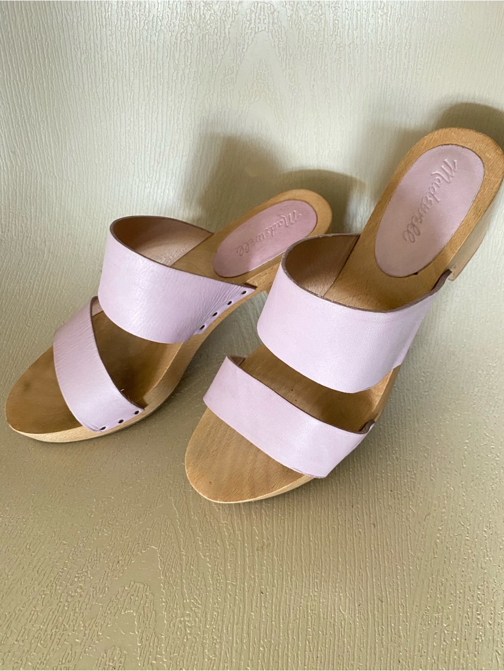 Madewell | Lilac Leather Wooden Clog Sandals 9.5 - Picture 10 of 10